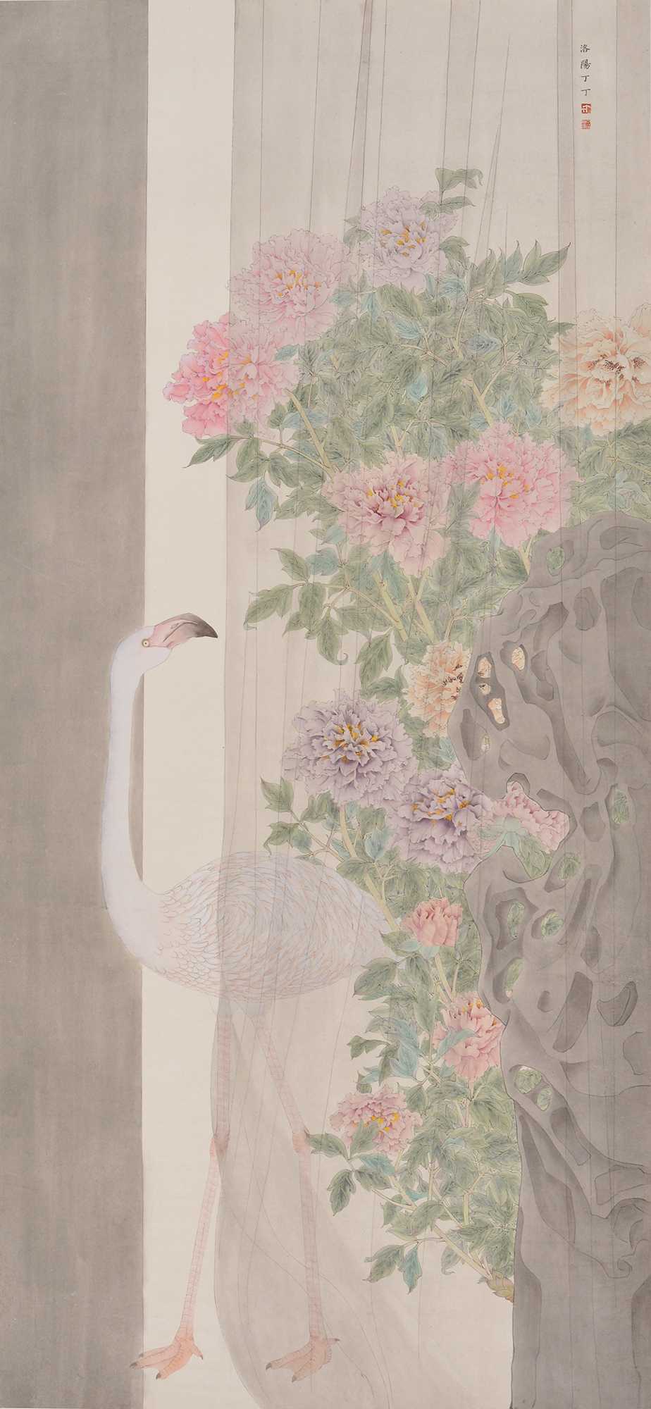 洛阳丁丁（丁筱洁） 《青春之歌》136cm×68cm 纸本工笔 2022.03